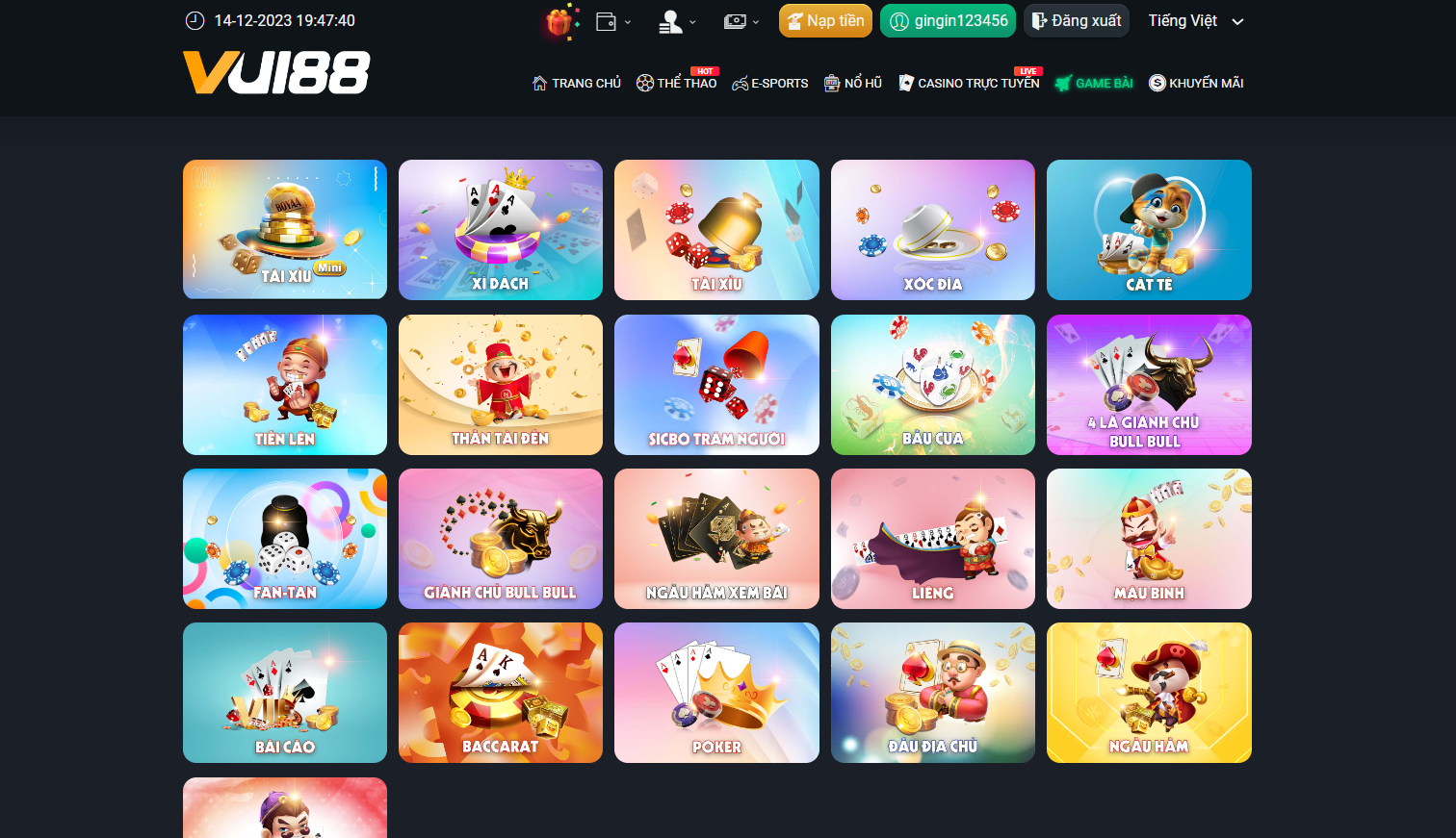 Cá cược game bài tuyến hấp dẫn